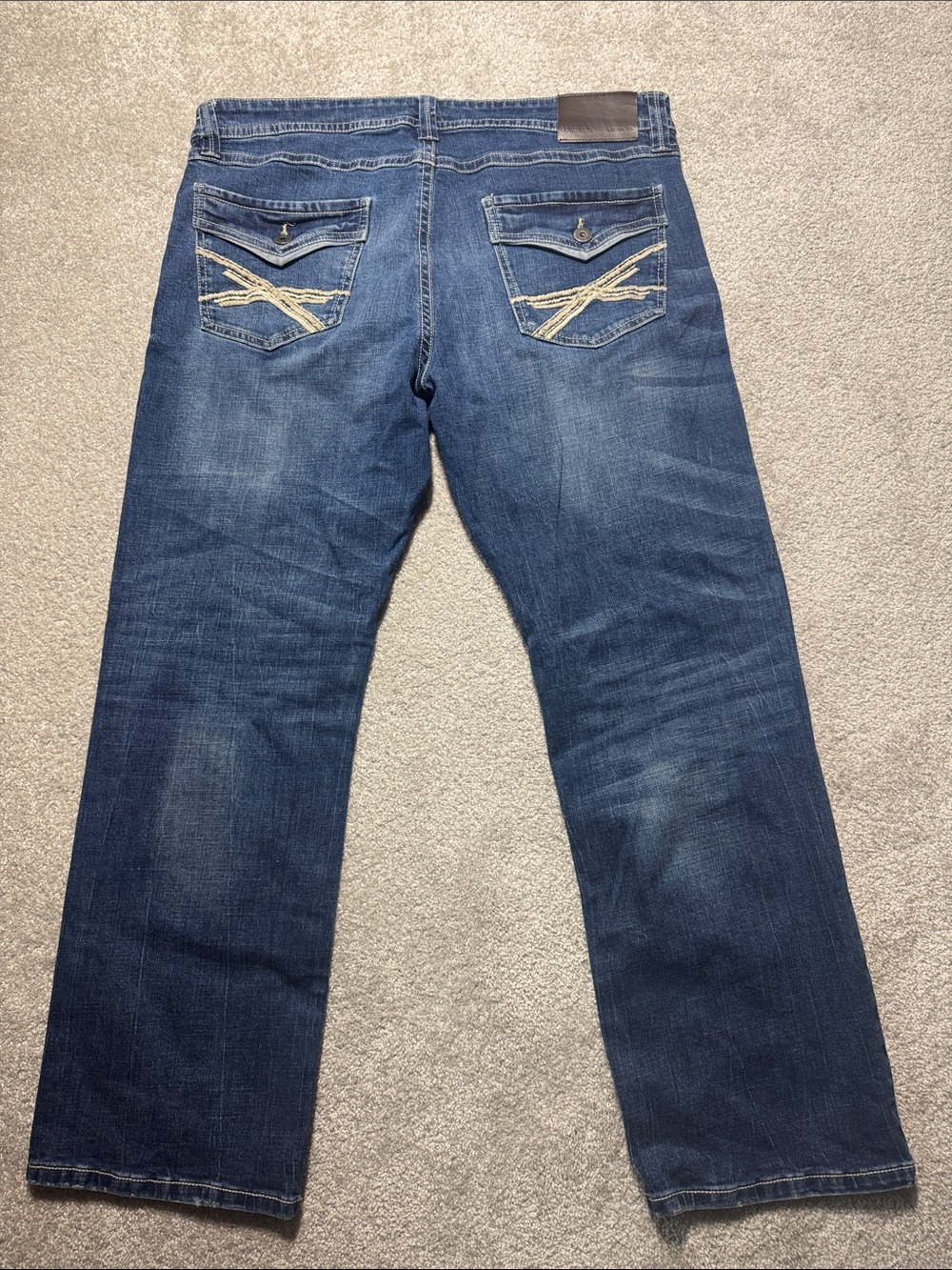 TK AXEL SLIM BOOT JEANS MEN'S SIZE 38*40* X 32*30 1/2* HEMMED DENIM